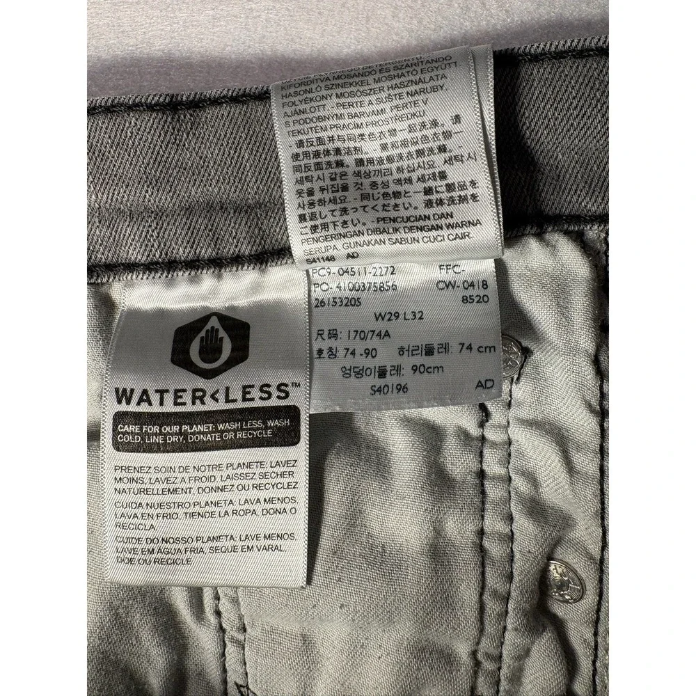 Levis 511 Jeans Mens 29x32 Slim Fit Straight Leg Gray Stretch Denim Medium Wash